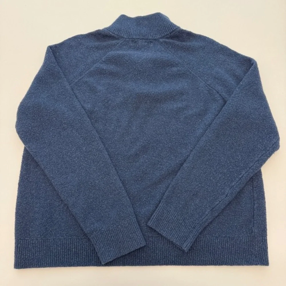 Banana Republic Quarter-Zip Blue‎ Cotton Wool Blend Knit Sweater Mens XL